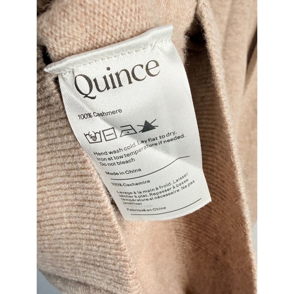 Quince Mongolian Cashmere Full-Zip Hoodie Large Oatmeal NWT - Picture 4 of 7